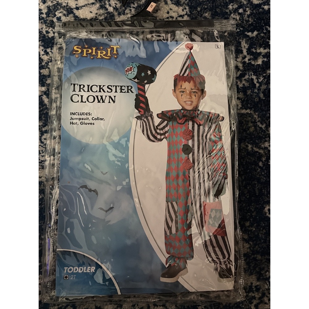Spirit Halloween Toddler Trickster Clown Costume 2T